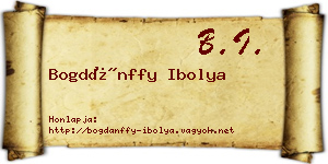 Bogdánffy Ibolya névjegykártya