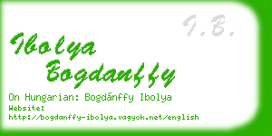 ibolya bogdanffy business card
