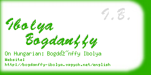 ibolya bogdanffy business card